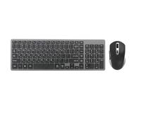 Clavier et Souris sans Fil Rechargeables, coréen, Russe, hébreu, Anglais, Silencieux, Compact, adapté aux Ordinateurs Portables(Grey - US English)
