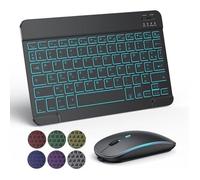 Clavier et Souris sans Fil - Silent - Rétroéclairé - Bluetooth - Compatible iPad/Samsung/Lenovo/iPhone