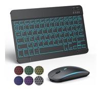Clavier et Souris sans Fil - Silent - Rétroéclairé - Bluetooth - Compatible iPad/Samsung/Lenovo/iPhone