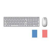 Clavier et souris sans fil ASUS W5000 - Gris et blanc - AZERTY - 2,4 GHz - Interrupteurs à dôme en caoutchouc