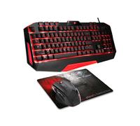 clavier et souris Spirit of Gamer SOG-3IN1-ES Noir Rouge AZERTY