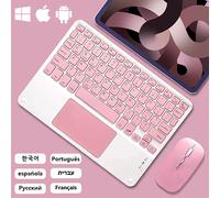 Clavier et souris tactiles ISub, clavier sans fil, longue veille, multilingue, rose, Android, iOS, Windows, Xiaomi French
