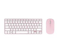 Clavier et souris - TNB - iClick - Bluetooth - Rechargeable - Aluminium - Rose