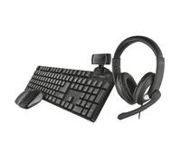 Trust Qoby Pack Clavier et Souris Sans Fil + Webcam HD 720p + Casque
