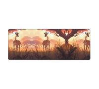 Clavier et tapis de souris extra large en forme de girafe africaine, 30,5 x 80 cm, répond aux besoins du bureau, des jeux et des études, créant une expérience de bureau confortable et efficace.