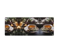 Clavier et tapis de souris imprimés bol à thé fin (30,5 x 80 cm), tapis de souris de jeu de bureau, confortable et durable