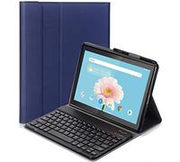 Clavier étui pour Lenovo Tab M10 FHD Rel, QWERTY Slim PU Housse Détachable Wireless Clavier Keyboard sans Fil Coque pour Lenovo Tab M10 FHD Rel TB-X605FC/X605LC, Bleu