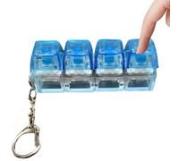 Clavier Fidget Clicker - Jouet à bouton lumineux LED transparent | Outil de soulagement du stress du clavier mécanique - Gadget porte-clés portable | Jouets sensoriels de mise au point d'école de bure