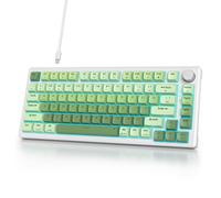 Clavier filaire à 75 % avec bouton, clavier vert de jeu à 75 %, joint remplaçable à chaud, interrupteur blanc, clavier mécanique TKL 82 touches, clavier crémeux NKRO pour PC, ordinateur portable,