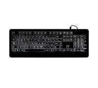 Clavier filaire à grande impression avec lettres grasses - Clavier rétroéclairé silencieux avec caractères surdimensionnés - 104 touches pour les personnes âgées et les personnes ayant une mauvaise