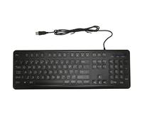 Clavier Filaire à Gros Caractères, 104 Touches, Grandes Lettres en Gras, Toucher Confortable, Soulage La Fatigue Oculaire, Clavier D'ordinateur USB, Rétroéclairage Réglable pour Malvoyants