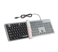 Clavier filaire avec film anti-poussière - Interface USB adaptée pour les ordinateurs PC et ordinateurs portables, les caractères gravés au laser ne se décolorent pas, claviers 104 pleine taille, Plug