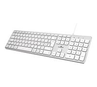 Clavier filaire BLUESTORK pour Mac AZERTY Français USB/USB-C blanc 13 raccourcis multimédia