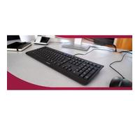 CHERRY KC 1000, clavier filaire, layout français (AZERTY), Plug & Play via un port USB, design plat, actionnement des touches ultra-silencieux, noir