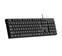 Clavier filaire, clavier silencieux, clavier multimédia USB, clavier silencieux avec touches chiclet à profil bas, grand pad, résistant aux éclaboussures, lettres anti-usure, clavier pleine taille