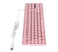 Clavier Filaire, Conception Ergonomique Plug and Play 87 Touches Rétro Punk Style Clavier de Jeu Coloré Rétroéclairé Connexion USB pour Dortoir (Rose)