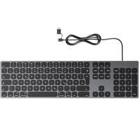 Clavier Filaire Entièrement En Aluminium Pour Apple Mac Os : Port Usb/Usb-C, Plug And Play, Clavier Complet Fin Et Durable Avec Pavé Numérique Pour Imac, Mac Mini Ou Macbook- Gris