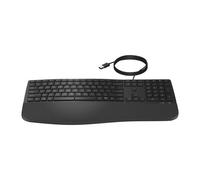 HP Clavier filaire 485 Comfort – ergonomique USB, 23 touches programmables, Français Noir