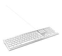 Clavier filaire MOBILITY LAB ML304304 Mac AZERTY ultra fin 2 ports USB touches ciseaux Blanc argent