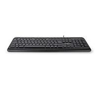 Nedis Clavier filaire KBMU200BKND – USB, QWERTY nordique, multimédia, noir