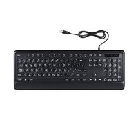 Clavier filaire rétroéclairé avec interface USB, facile à lire et à saisir, confortable pour une utilisation prolongée, convient aux personnes âgées ou aux personnes ayant des problèmes de vision