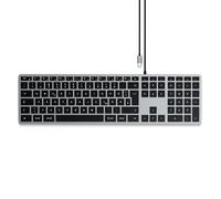 Clavier filaire rétroéclairé - Satechi - Slim W3 - Aluminium - USB-C - QWERTZ - Gris anthracite - 42,3x11,4x1 cm