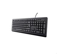Trust Taro Clavier Filaire AZERTY Français, Résistant aux Éclaboussures, Silencieux, Câble USB de 1.8 m, Touches Plates, Clavier PC, Portable, Ordinateur, Windows, Mac OS - Noir
