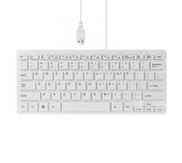 Clavier filaire ultra-fin USB 2.0,mini,78 prédire,pour ordinateur portable,gaming,avec autocollant espagnol,arabe,russe,hébreu - Type White