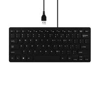 Clavier filaire ultra-fin USB 2.0,mini,78 prédire,pour ordinateur portable,gaming,avec autocollant espagnol,arabe,russe,hébreu - Type Black