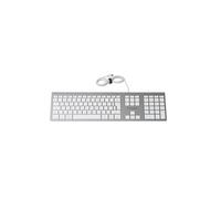 Clavier filaire USB-A plug and play MAX - pavé numérique et raccourcis clavier - gris argenté