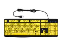 Clavier Filaire USB-A pour PC Disposition QWERTY Italien à Grosses Touches Geemarc Noir / Jaune