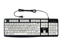 Clavier Filaire USB-A pour PC Disposition QWERTZ à Grands Caractères Geemarc Noir / Blanc