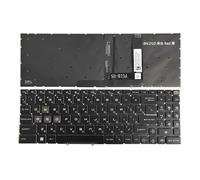 Clavier for ordinateur portable MSI, disposition RU/US, compatible avec les modèles MS-15H1/15H2/15K1/15HK/17S1/1585/1583, Cyborg 15 A12V/A13V/A13U/A13VF et Cyborg 15 AI A1V(White backlit RU)