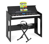 Clavier FunKey DP-61 III design piano numérique - 61 touches clavier - 300 sons différents - 300 rythmes - accompagnement automatique - Set incluant banc de clavier, casque et école - Noir
