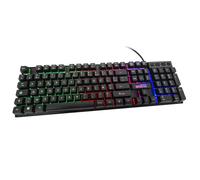 Clavier Gamer Amstrad AMS KEY008 USB, Rétro-éclairage RGB, 12 raccourcis multimédia, 104 touches, AZERTY