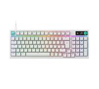 Logitech G G316 X 98, Clavier Gaming, 8 kHz, switchs tactiles Hot-Swap, Structure à Joint, Affichage LED matriciel & molette, Touches PBT Double Couche, USB-C, RVB LIGHTSYNC, PC, FRA AZERTY - Blanc