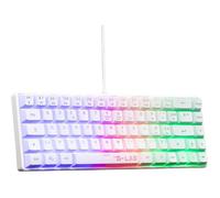 Clavier Gamer - KEYZ HYDROGEN - 60% Format Compact - Rétroéclairé - Filaire - Blanc
