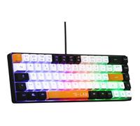 The G-Lab Keyz Hydrogen, Clavier Gamer 60%, Semi-mécanique Filaire Azerty, Rétroéclairage Multicolore- Mini Clavier Gamer Silencieux, Format Compact TKL - PC/PS5 (Noir/Blanc/Orange)