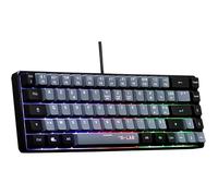 Clavier Gamer - KEYZ HYDROGEN - 60% Format Compact - Rétroéclairé - Filaire - Noir/Gris