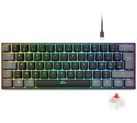 Clavier Gamer Mécanique 60% Compact 62 Touches Interrupteurs Rouges Rgb Rétroéclairé 3 Modes Connectivité Anti-Ghosting[CLA670561]