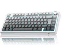 Clavier Gamer Mécanique- 75% ISO-FR sans Fil Hot-Swap, Gasket Mount, RGB, Sideprinte, MK209 Clavier AZERTY avec Knob, Tri Mode Keyboard TKL, PBT Keycaps, Son Creamy, Red Switch pour PC/Mac/PS4/PS5