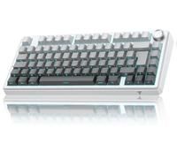 Clavier Gamer Mécanique- 75% ISO-FR sans Fil Hot-Swap, Gasket Mount, RGB, Sideprinte, MK209 Clavier AZERTY avec Knob, Tri Mode Keyboard TKL, PBT Keycaps, Son Creamy, Red Switch pour PC/Mac/PS4/PS5