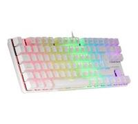 Mars Gaming MK80 Blanc, Langue Français, Clavier Gaming Mécanique TKL FRGB, Antighosting, Switch Mécanique Bleu