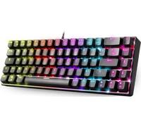 XPERT K150 : Clavier gaming TKL 60% / 69 touches mécaniques bleues / Technologie N-Key Rollover 100% antighosting / Rétro-éclairage RGB 21 modes / Switches remplacables : 2 switchs de plus fournis