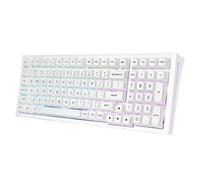 Clavier Gamer Sans Fil - Clavier Mécanique Redragon K723 96% Compact, Tri-Modes RGB, PBT Keycap, Interrupteurs Linéaires, Blanc