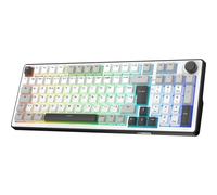 The G-Lab KEYZ Elite 400 WG - Clavier Gamer sans Fil, Tri Mode 2.4 Ghz/Bluetooth/Filaire - Clavier Mécanique Hot Swap, Switch Pré-lubrifié, Gasket 5 Couches, RGB+Macro - AZERTY FR - Windows/Mac