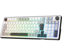 The G-Lab KEYZ Elite 400 WG - Clavier Gamer sans Fil, Tri Mode 2.4 Ghz/Bluetooth/Filaire - Clavier Mécanique Hot Swap, Switch Pré-lubrifié, Gasket 5 Couches, RGB+Macro - AZERTY FR - Windows/Mac
