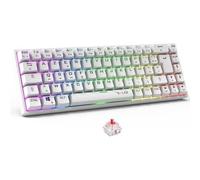 Clavier Gamer sans fil - The G-Lab - KEYZ TITAN - Mécanique (Switch Rouge) - Azerty - Triple mode - RGB - Blanc