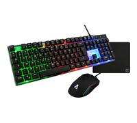The G-Lab Pack gaming COMBO NEON 4-en-1 Clavier membrane Full Size, Souris 3600 DPI, Tapis, Casque