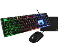 The G-Lab Pack gaming COMBO NEON 4-en-1 Clavier membrane Full Size, Souris 3600 DPI, Tapis, Casque